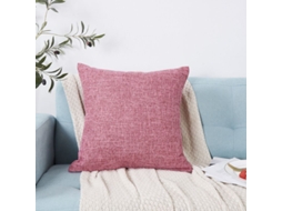 Rebe fundas de Almohadas Decorativas de Lino Conjunto de 2 para Sofá, Sala, 16x16 Polegadas, Rosa