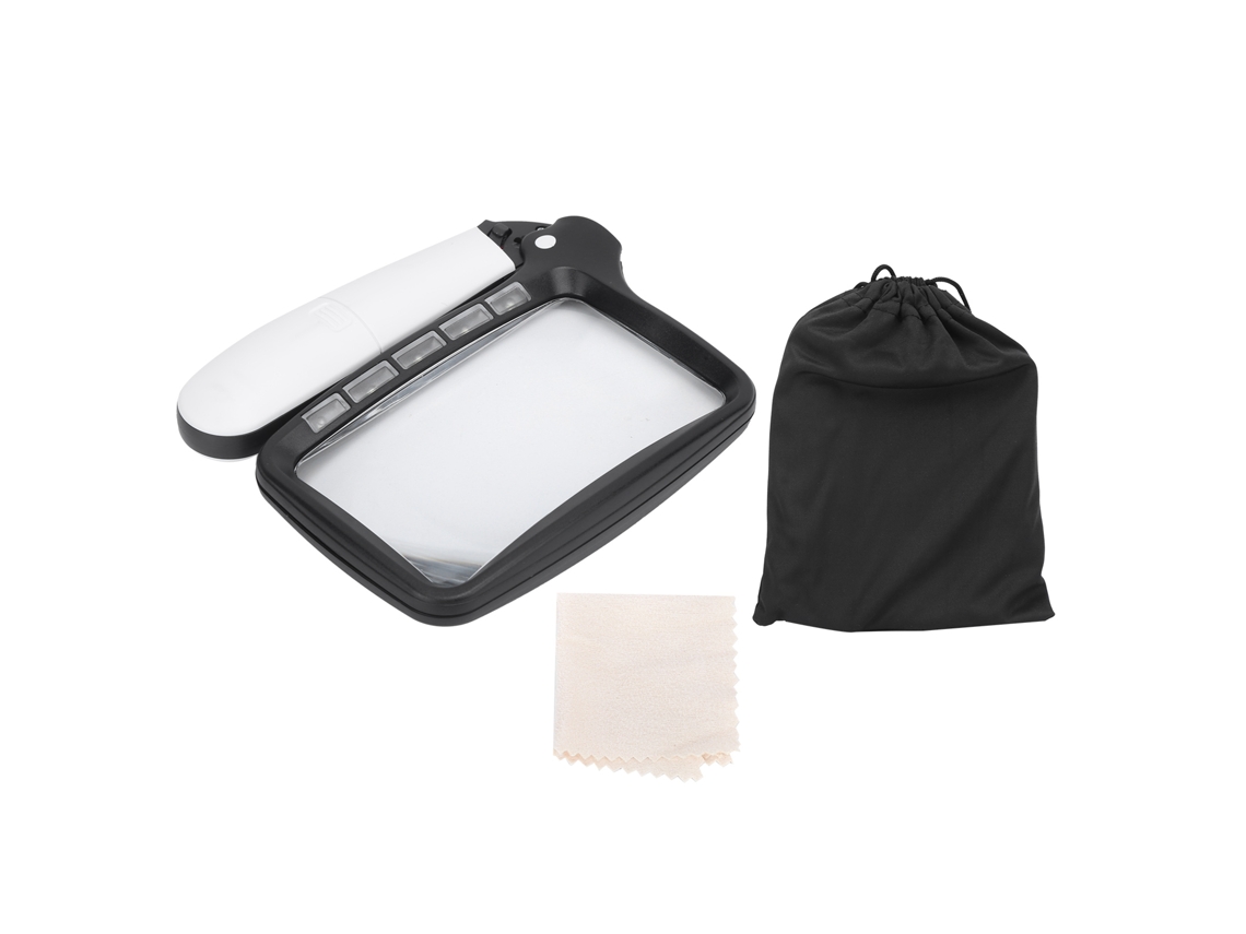Lupa Dobrável De Mão Com 5 Luzes Led, Alta Definição, Em Acrílico, Ideal Para Leitura E Impressão Por Idosos. Aquaforge
