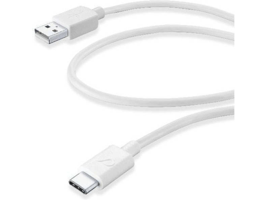 Cabo de Dados CELLULARLINE (USB A - USB-C - 60 cm - Branco)