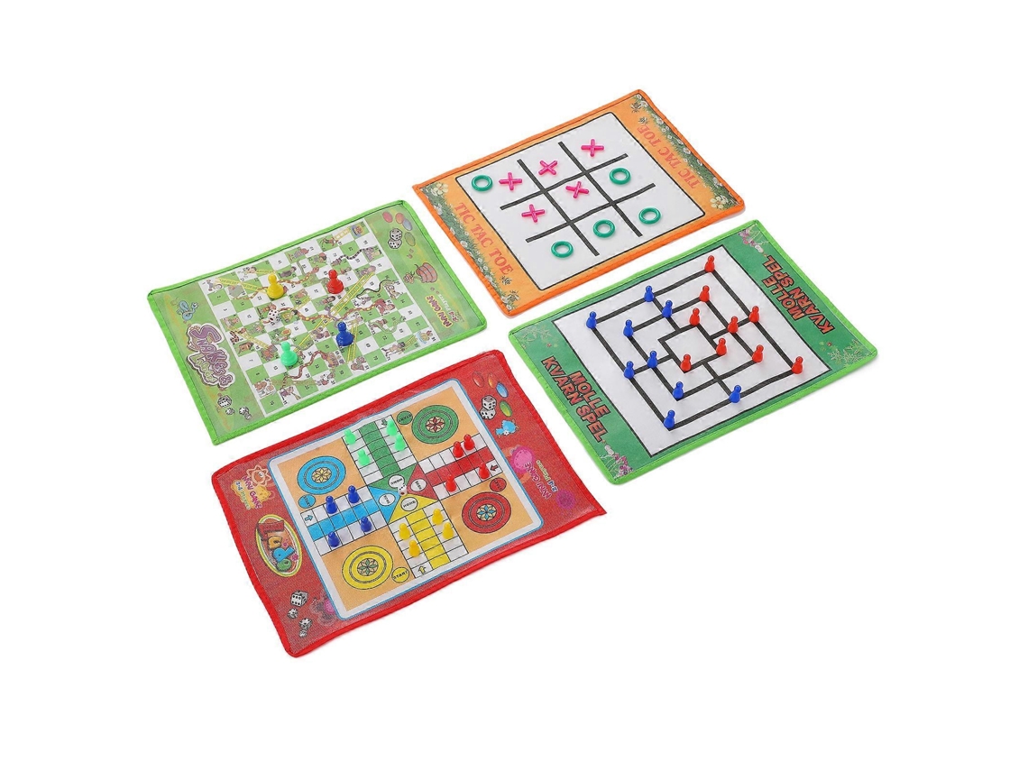 Jogo De Xadrez Voador Portátil Serpentes E Escadas Para Crianças, Nove Peças Morris, Jogo Ludo Para Família, Conjunto 4 Em 1 Aquaforge (lgl)