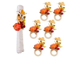 Anel de Guardanapo Outonal com Abóboras e Frutas, 6 Peças LAXISCREED