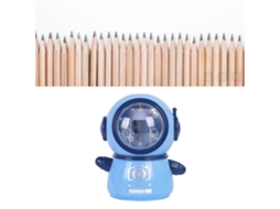 Apontador de lápis em formato de astronauta Slowmoose, apontador elétrico flexível para sala de aula e casa, roxo e azul
