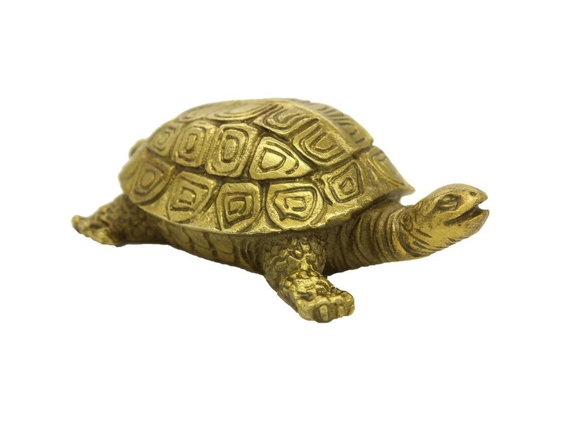 Figura De Tartaruga De Latón Chino Hecha A Mano: Decoración Para El Hogar, Pieza Coleccionable
