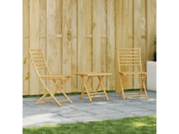 Vidaxl 3 Pcs Conjunto De Bistrô Em Bambu