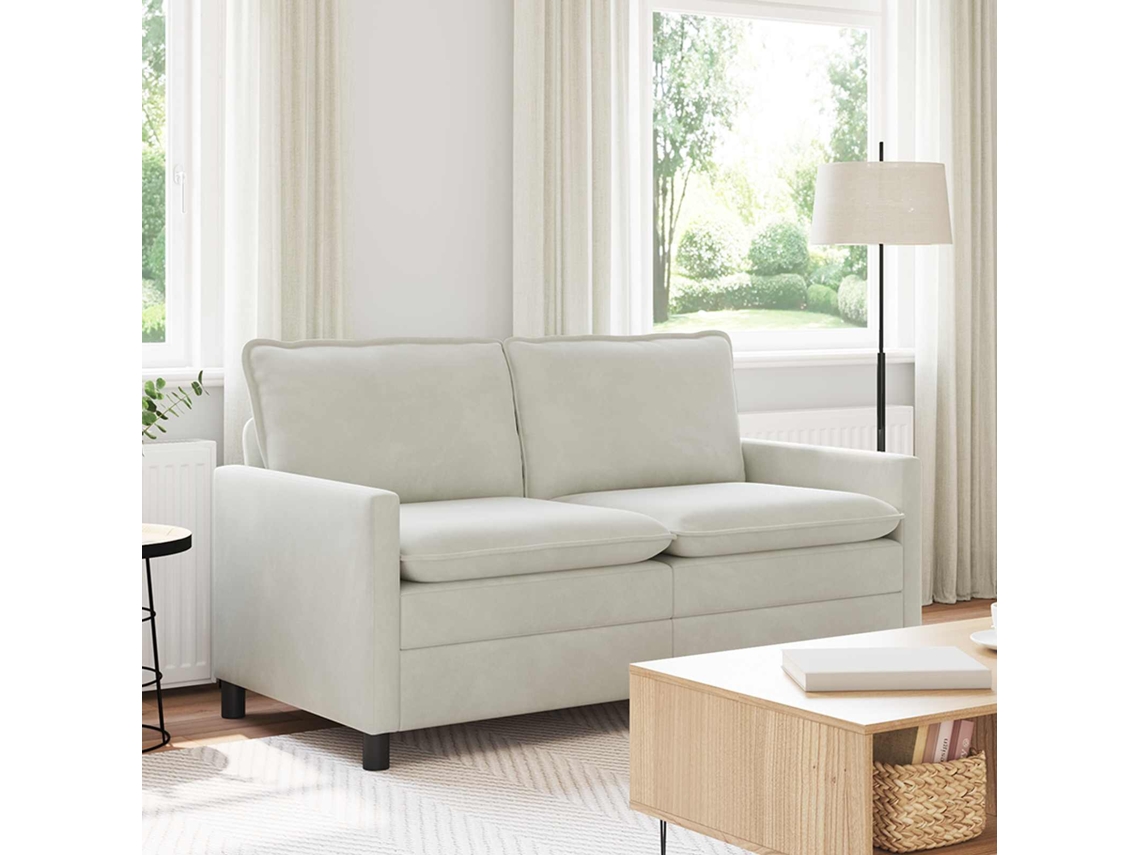 Vidaxl Sofá Creme 156 X 81 X 87,5 Cm Veludo