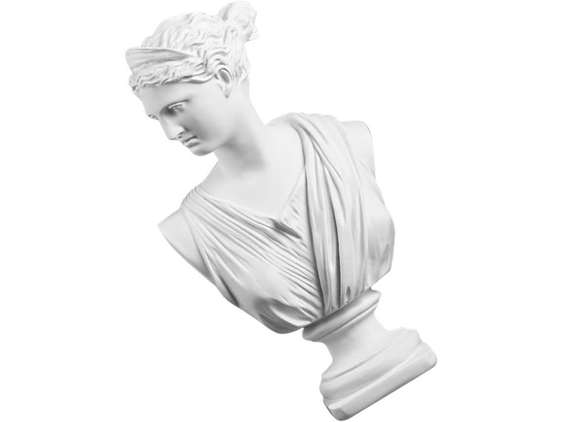Busto De Deusa Branca Em Resina, Peça Sofisticada E Artística.