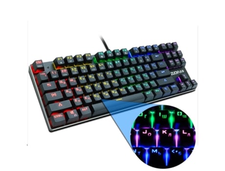 Teclado Gaming SLOWMOOSE 87Black Rgb Light (Mecânico - Russo - Preto)
