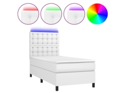 Box Spring Bed, Box Spring Beds Vidaxl Branco Couro Artificial (90 X 200 Cm)