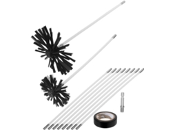 Kit De Limpeza Chaminés Wakauto Com Hastes Roscadas 5 16-18, Escovas De Arame E Nylon, Cabeçotes De 4e 6 Polegadas, Kit