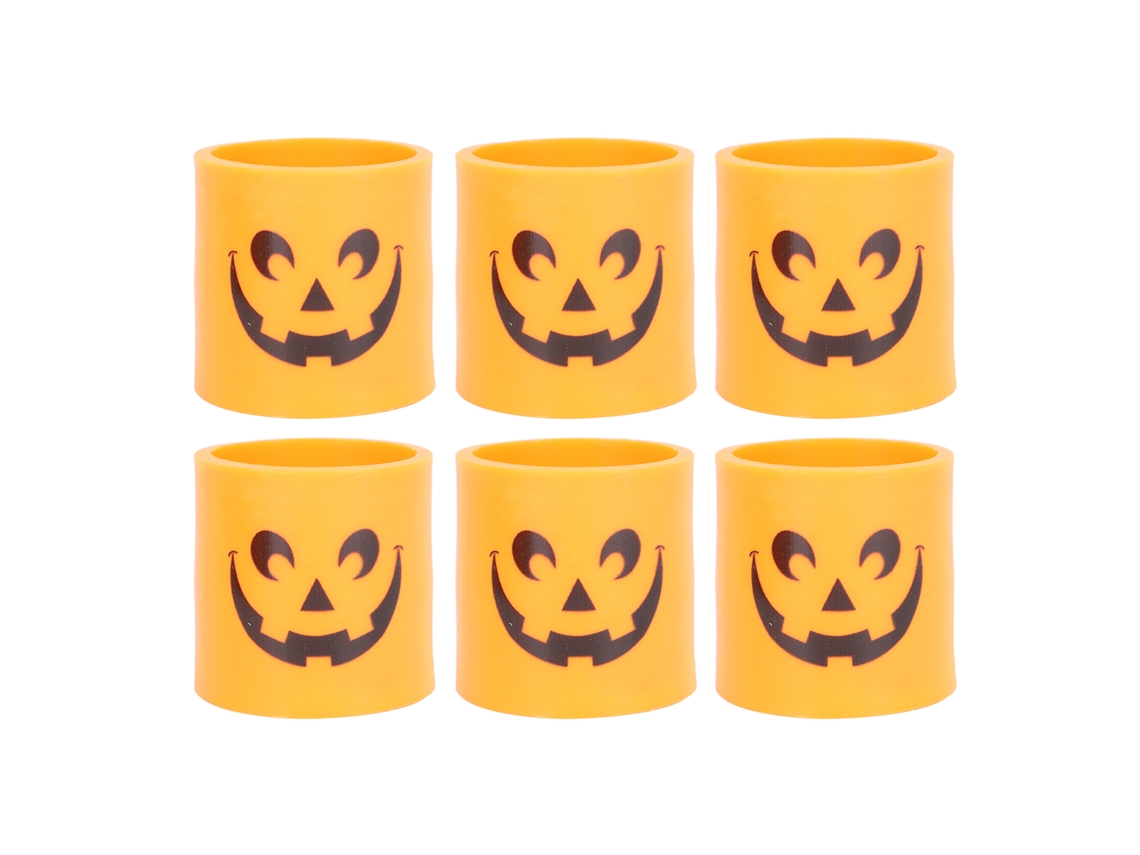 2026 velas de Calabaza Led para Halloween Sin Llama Parpadeante Decoración de Hogar Baterías Carasa Naranja Sonrisa Grande Brillante Amarilla