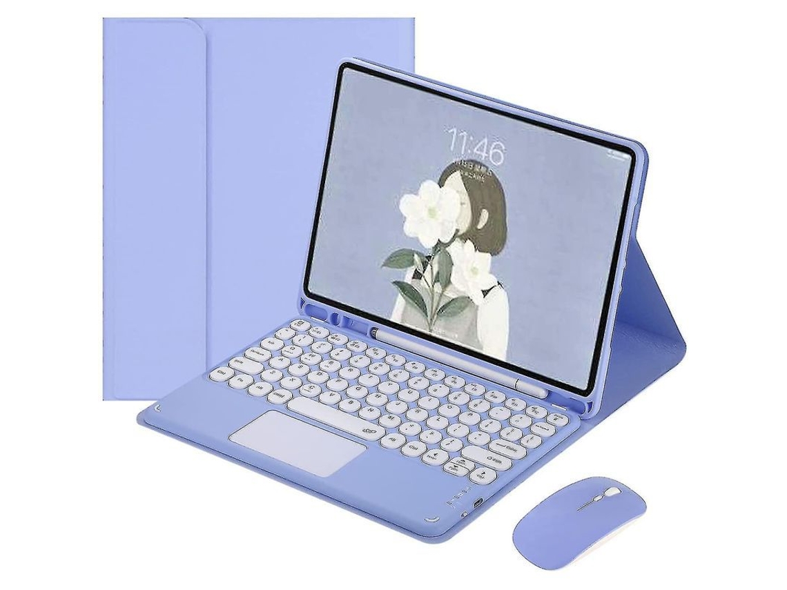 Fasst Funda com teclado Bluetooth e rato para iPad 6ª/5ª geração, Pro 9.7, Air 2, com trackpad removível, TPU, suporte para caneta