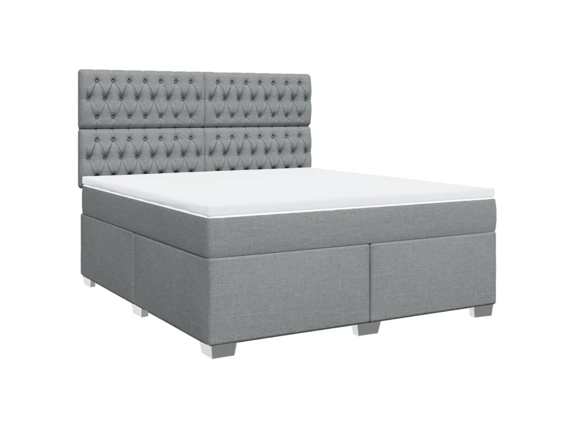 Box Spring Bed, Box Spring Beds Vidaxl Cinzeto Tecido (180 X 200 Cm)