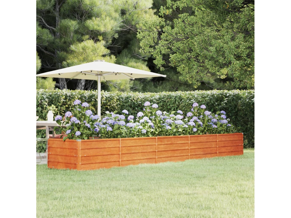 Canteiro De Jardim 400x80x45 Cm Aã§o Corten Cor Enferrujado Dkd Home Decor
