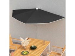 Guarda Sol | Para Sol | Toldo De Vela Semicircular Com Mastro 180x90 Cm Preto Wsd173157 Lovely Home