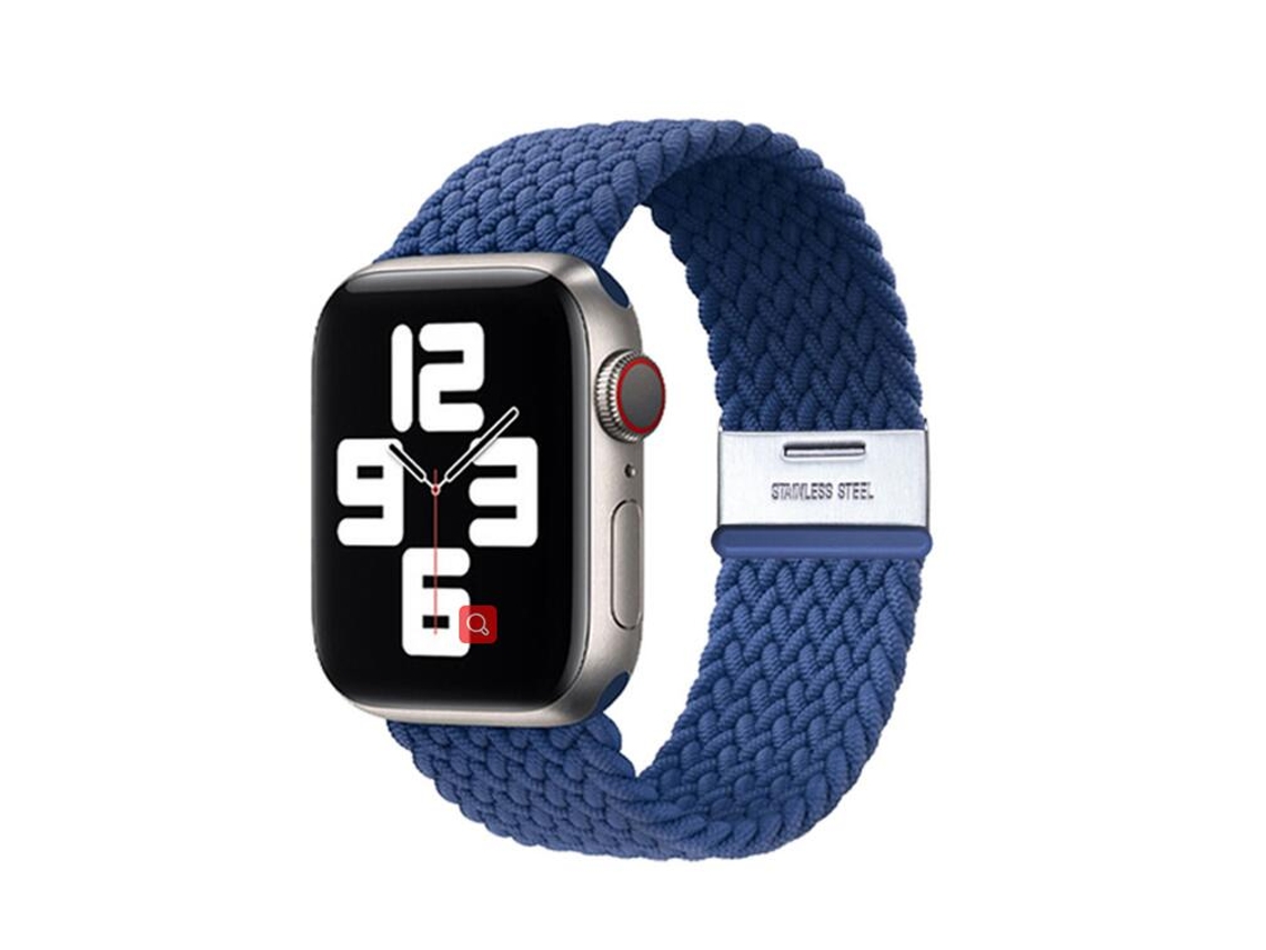 Bracelete Pulseira Entrançada Flexível para Apple Watch Series 7 45Mm Azul