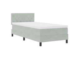 Conjunto 1 Cama Box Vidaxl Cinzento-claro Veludo (90 X 200 Cm)