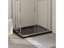 Vidaxl Base De Chuveiro Retangular 80x100 Cm Abs Preto
