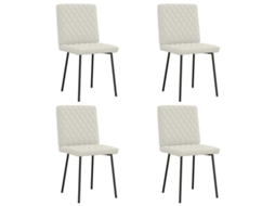 Vidaxl Cadeiras De Jantar 4 Pcs Veludo Cor Creme