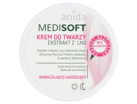 Medisoft Linseed Extract Face Cream Hydrates Soothes, 100ml Anida