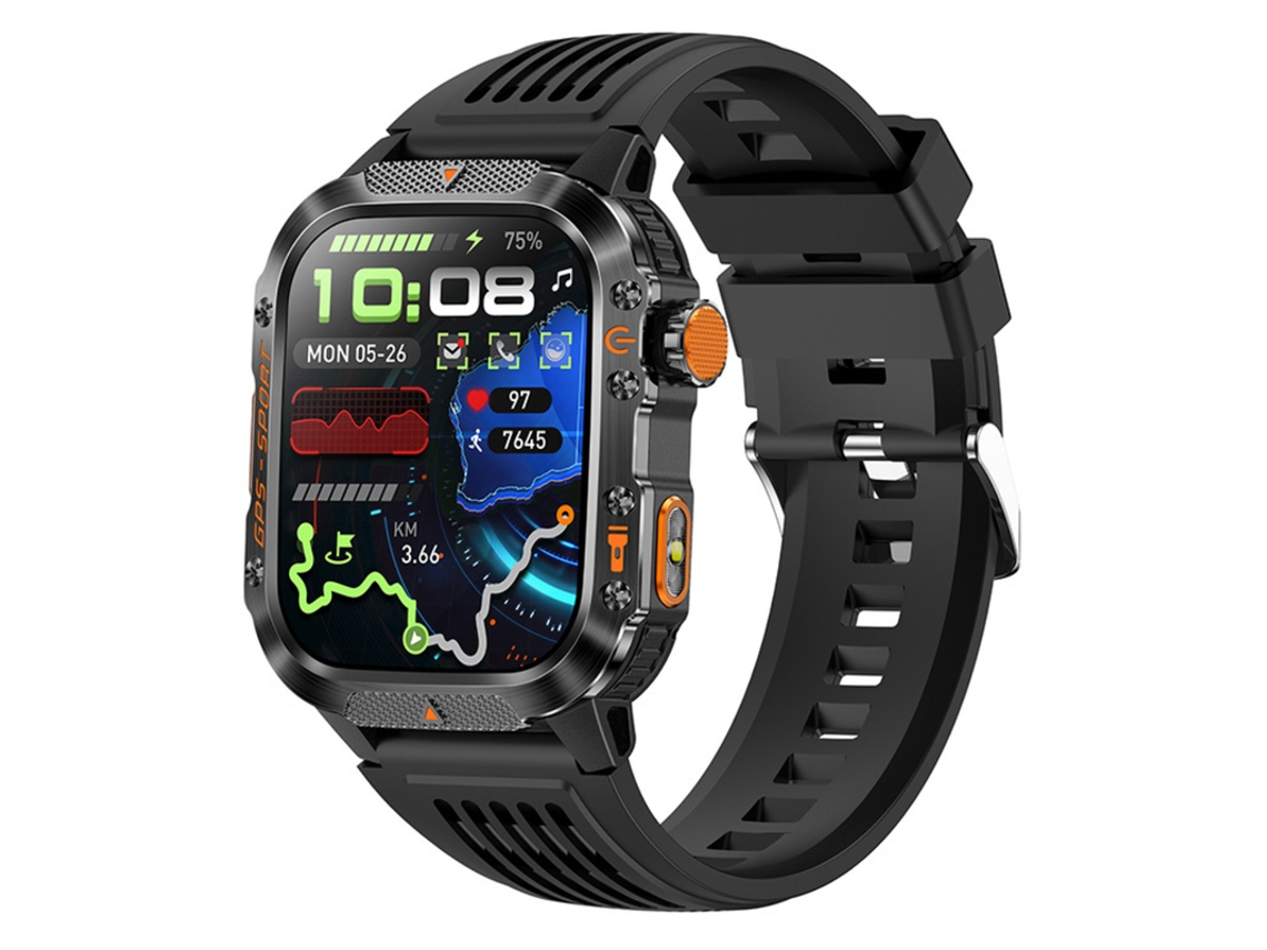 Smartwatch Bisbisous Gps Ecrã Ips De 2,01 Polegadas Chamadas Bluetooth 540mah 3atm Preto