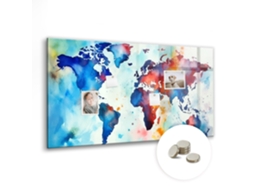 Quadro De Vidro Magnético Mapa Pintado Para A Cozinha Espelharte (120x60 Cm)