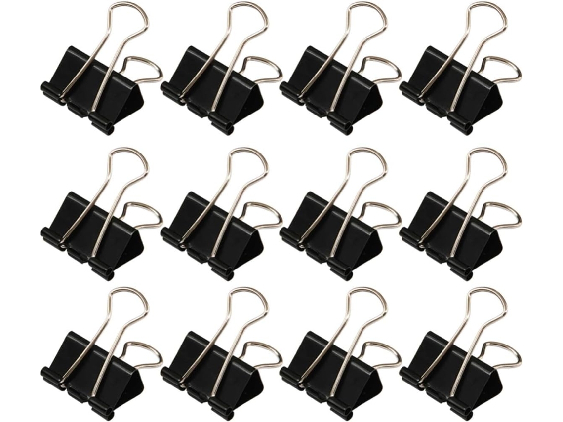 Clipes De Papel Metal Preto 51mm, Pacote Com 48 Unidades, Para Uso Escolar E No Escritório, Prendedores Para Manter