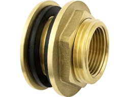 Conector De Passagem De 3/4 Polegada Em Latão Com Aço Inoxidável + 2 Anéis De Borracha Para Reguengue Chuva Ibc Tanque