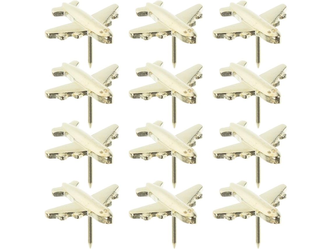 Tachinhas De Metal Em Formato Avião 3d Da Stobaza, 12 Peças, Em Liga De Zinco