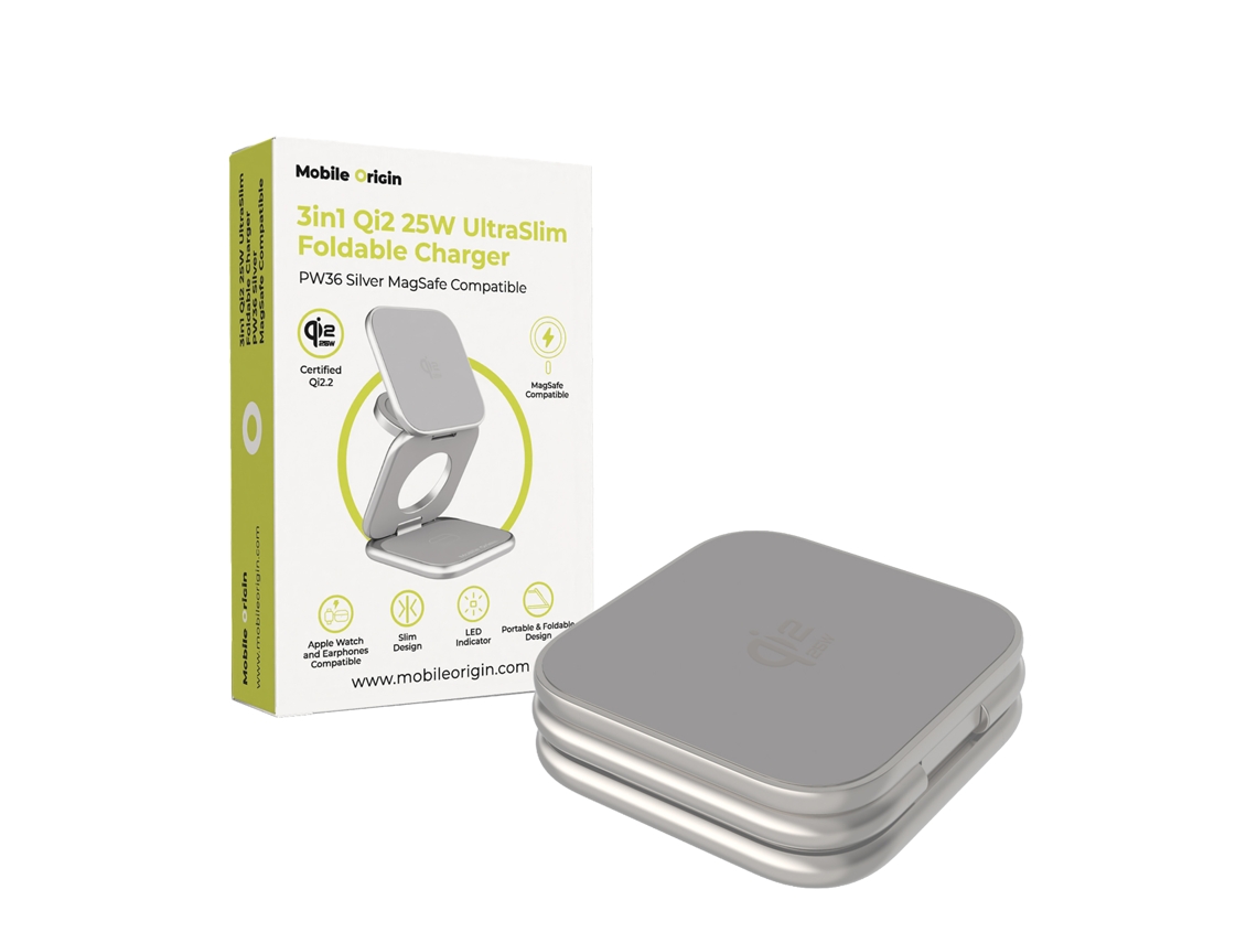 Carregador Sem Fio MOBILE ORIGIN 3 em 1 para Magsafe Iphone Apple 2