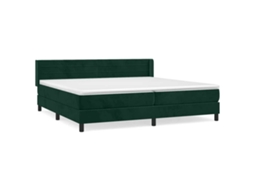 Cama com Molas/colchão 200x200 Cm Veludo Verde escuro MAISON EXCLUSIVE