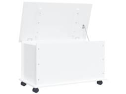 Arrumação arca con Rodas Alta em Pinho Maciço Branco MAISON EXCLUSIVE (73x39,5x43 cm)