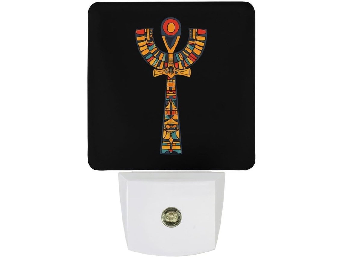 Luminária de parede LED egípcia Ankh com sensor noturno