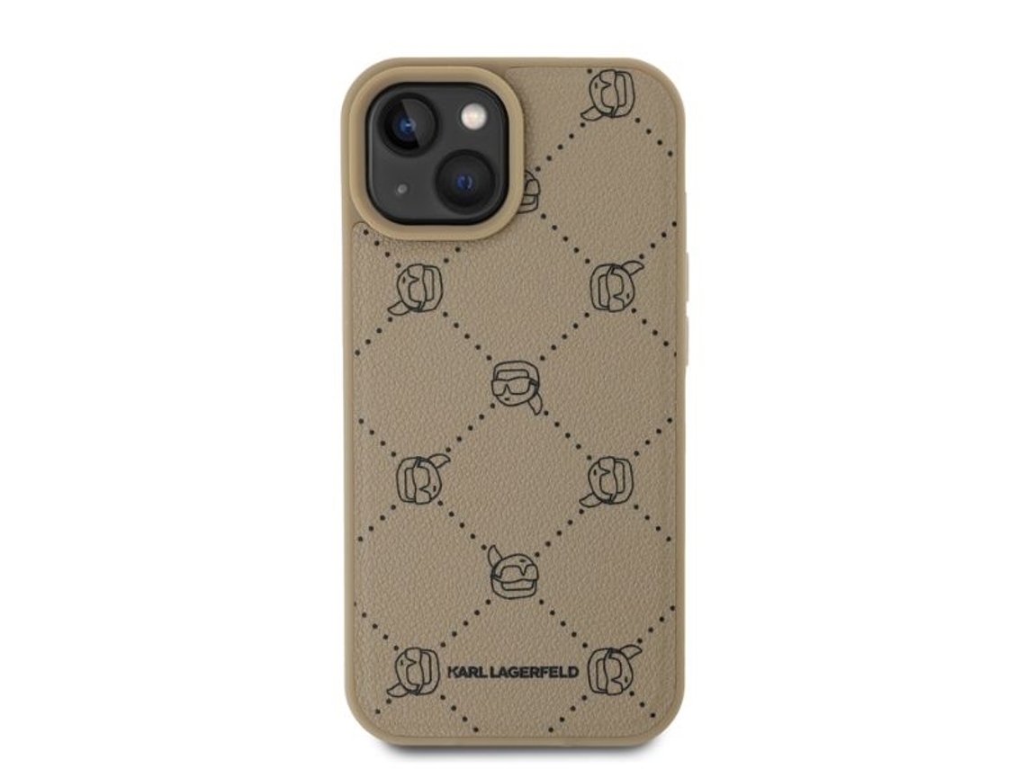 Capa Magsafe para iPhone 15 KARL LAGERFELD Pele Sintética Bege