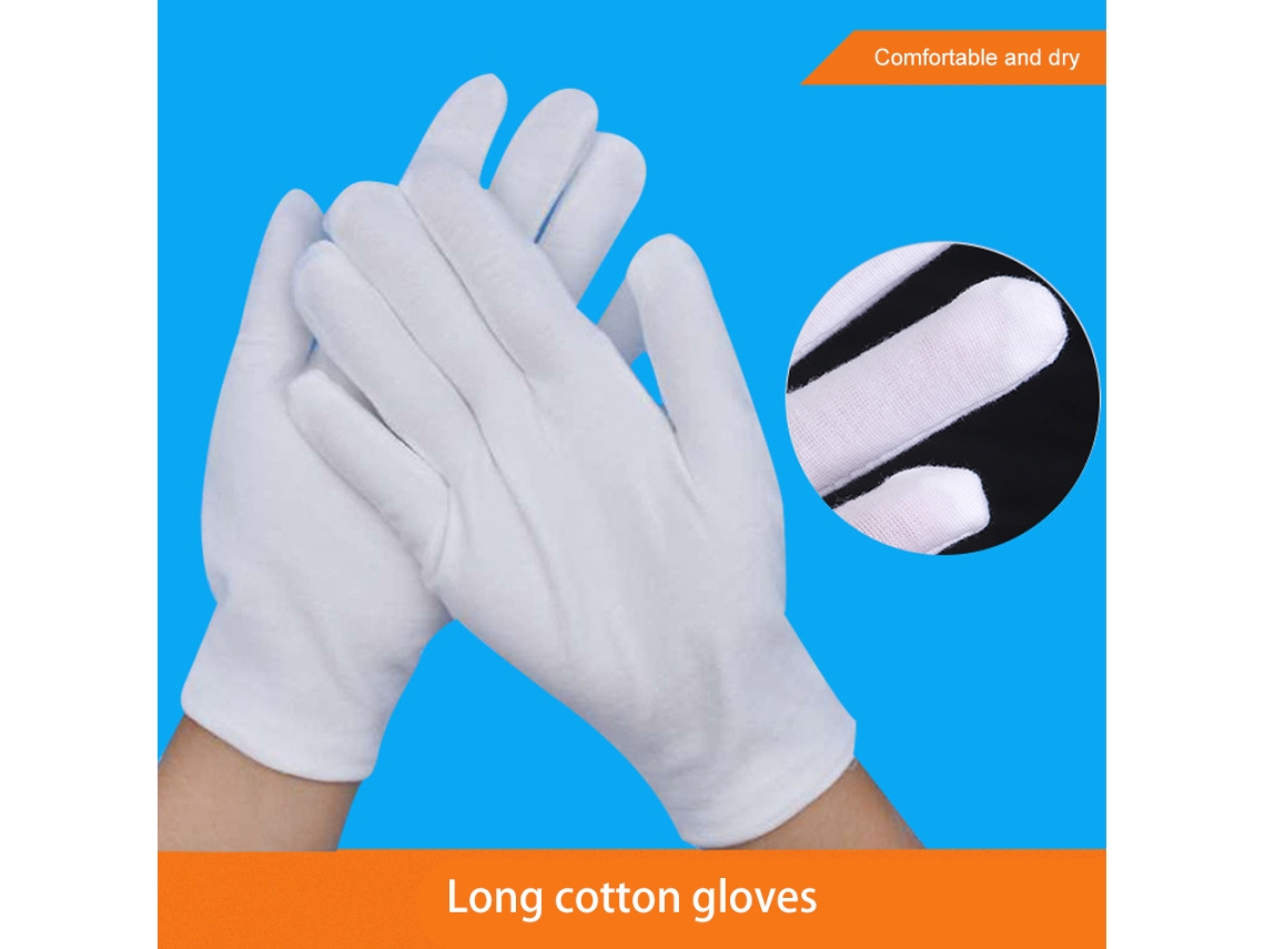 Laxiscreed Luvas De Algodão Brancas Para Hidratar Mãos E Inspeção De Joias De Forma Confortável
