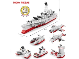 (estilo 1) Modelo De Bloco De Construção Moc Para Adultos De Um Porta-aviões Militar, Incluindo Jato De Combate J-17 E Canhão.