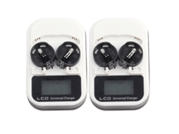 Carregador recarregável com tela LCD e pano para baterias de lítio tipo botão Lir2016 Lir2025 Lir2032 (2 unidades)