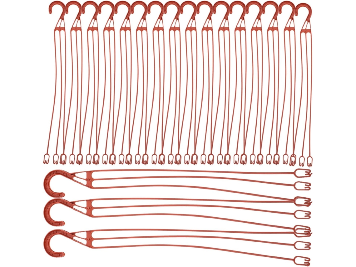 Kit de 30 Ganchos de Plástico Vermelho para Vasos. Ganchos Leves para Vasos com Design Suspenso, Ideais para Pendurar CHABERLU
