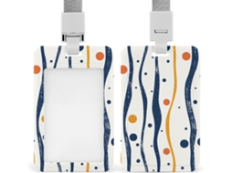 Porta Crachá, Design Com Linhas Azuis, Personalizável, À Prova D Água, Protetor De Crachá, Funcionários De