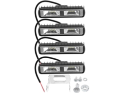 Barra De Luz Led De Alumínio De 4 Peças, 48 W, 16 Leds Para Carro (colorida)