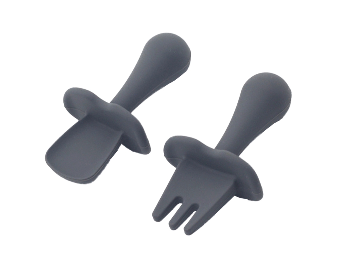 Utensílios para Bebés e Crianças para Auto-Alimentação Conjunto de Colher e Garfo para Desmame Guiado NEVEANCE