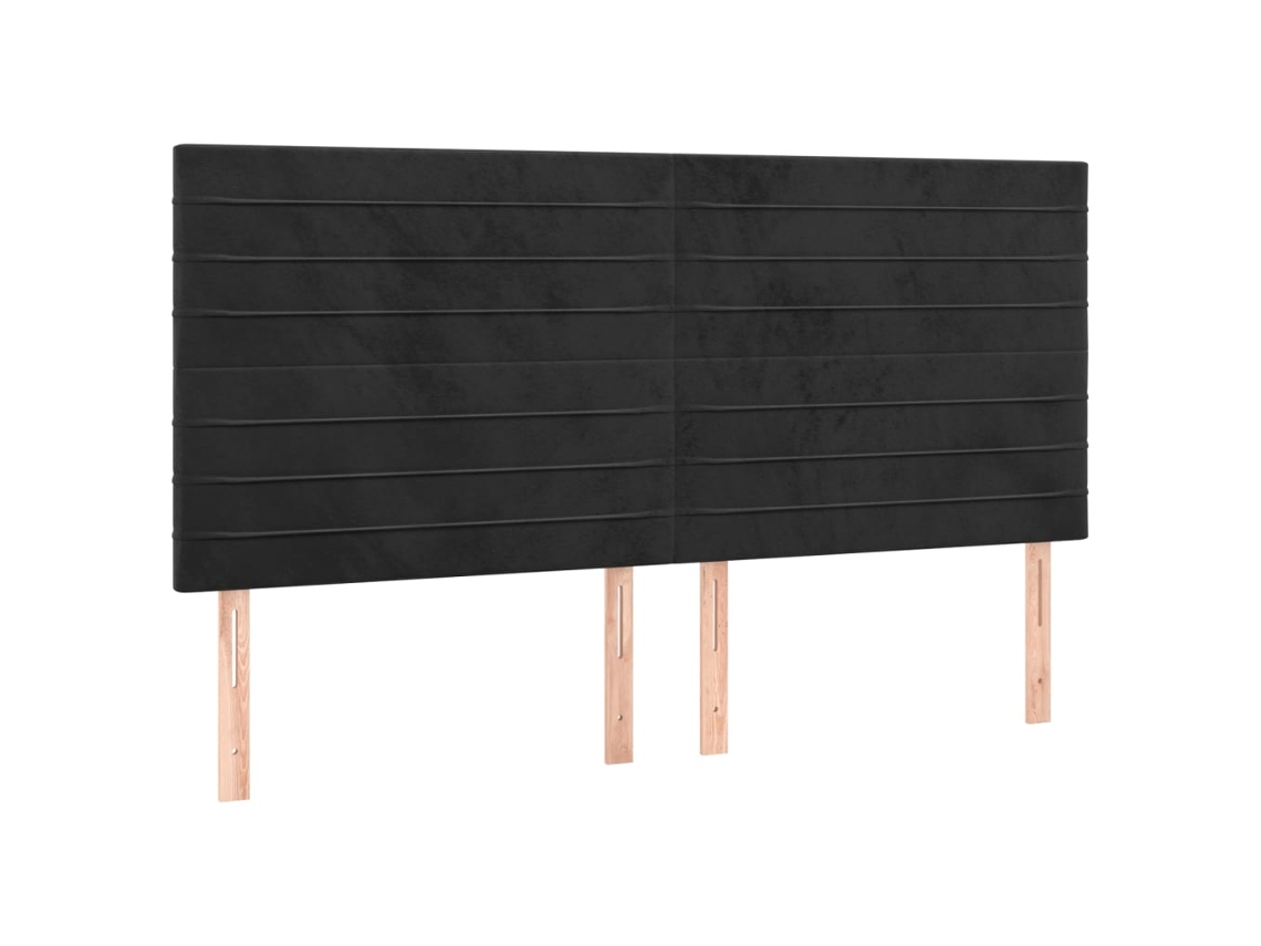 Cabeceira Preta 200x5x118/128 Cm Veludo MAISON EXCLUSIVE