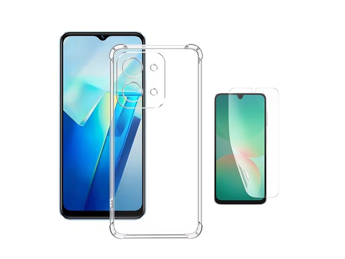 Kit Capa Traseira Super Proteção Película De Hydrogel Frente Transparente Gift4me Para Xiaomi Poco C85 - Transparente