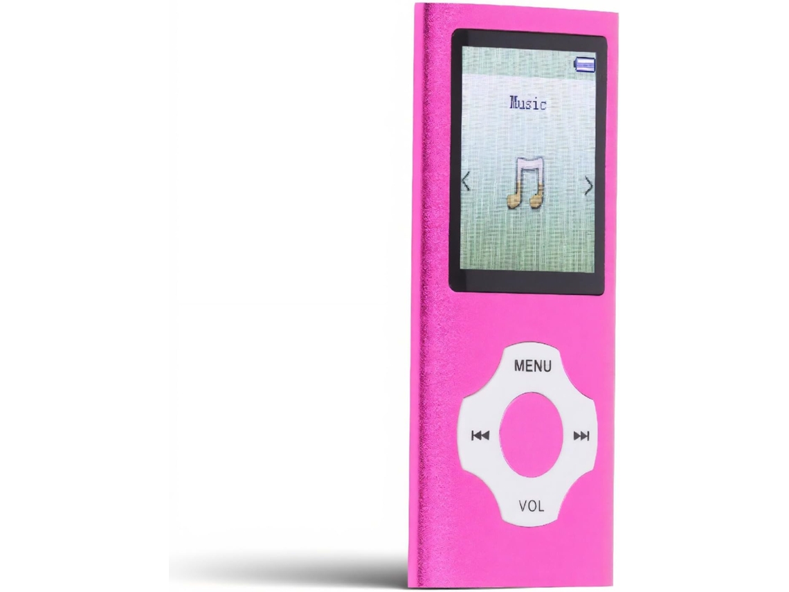 Leitor de MP3/MP4 de 16 GB com tela de 1,8 polegadas, reprodutor de áudio digital e placa de som sem perdas (rosa)