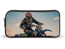 Estojo Com Tema Motocross, Esportes, Motocicletas, Corridas, Escritório Artigos Papelaria Simples E Zíper