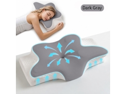 Almofada Corretiva Cervical, Sono Confortável, Formato Ergonómico em Espuma Viscoelástica Cinza CZHHMART