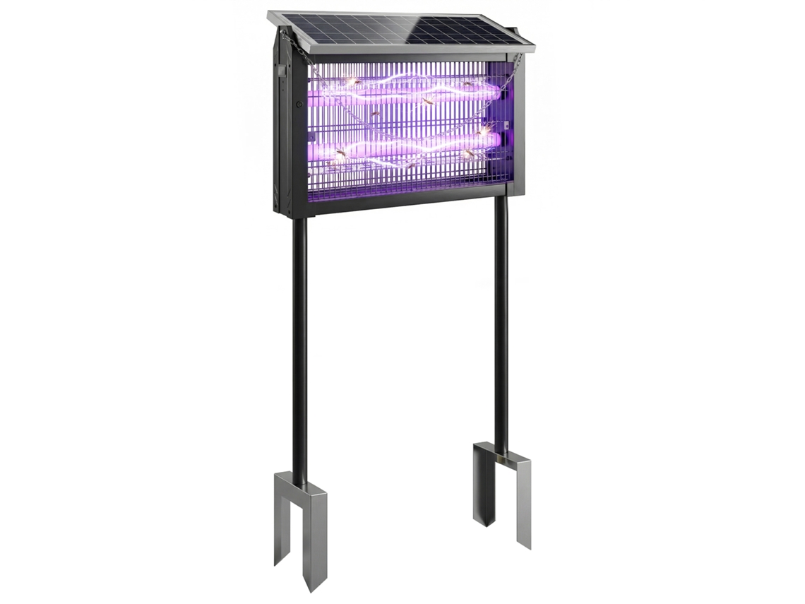 Lâmpada antizanzar externa solar, com rede de proteção, 45x18x90cm, preto