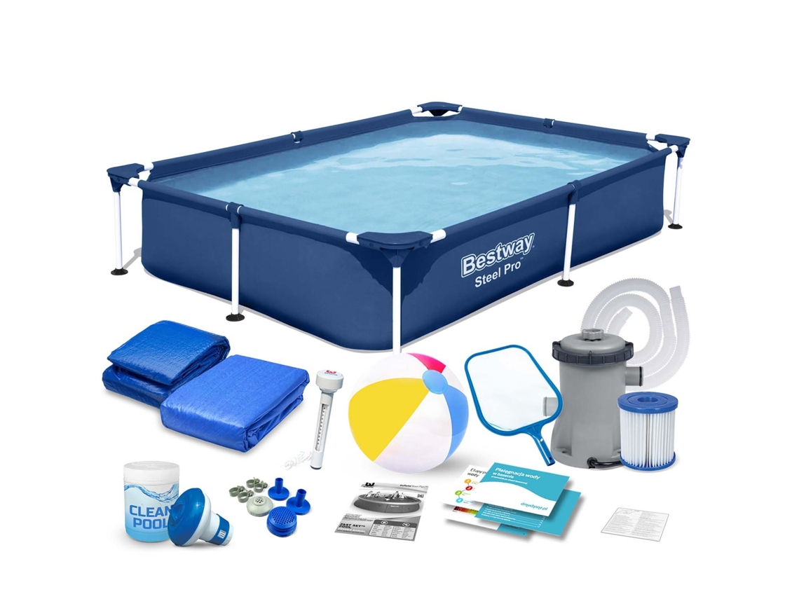 Piscina De Estrutura Retangular 221x150x43 Cm 16 Em 1 Bestway 56401n