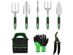 Conjunto De 8 Peças De Ferramentas De Jardinagem Em Aço Inoxidável Para Mulheres.