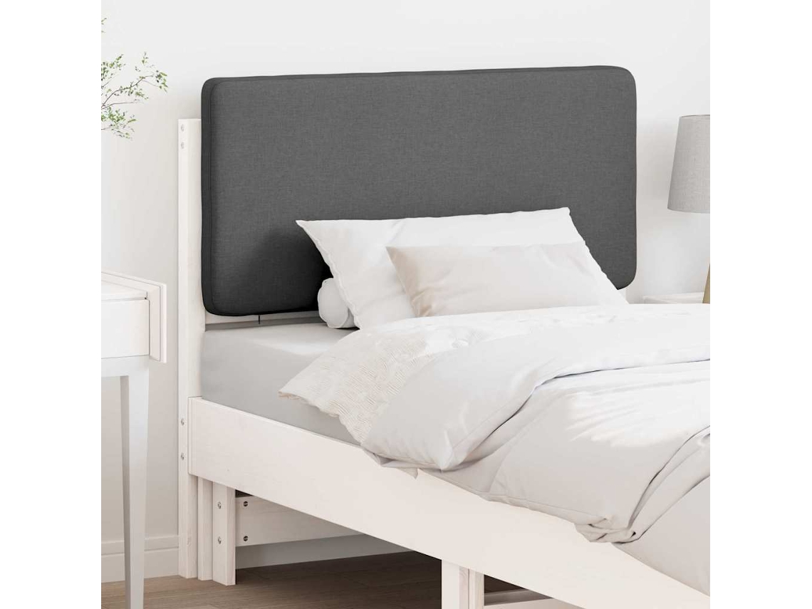 Vidaxl Cabeceira Estofada Com Cabeceira Branco E Cinza Claro 100 Cm