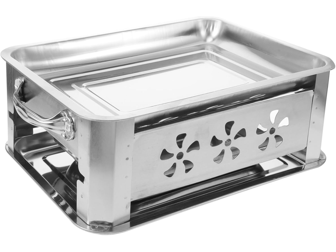 Bandeja De Aço Inoxidável Para Buffet, Bandeja Retangular Para Buffet, Bandeja Para Refeitório, Suporte De Armazenamento, Grelha Gokoco